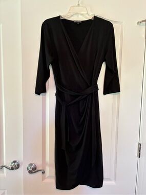 Black Wrap Dress with Belt